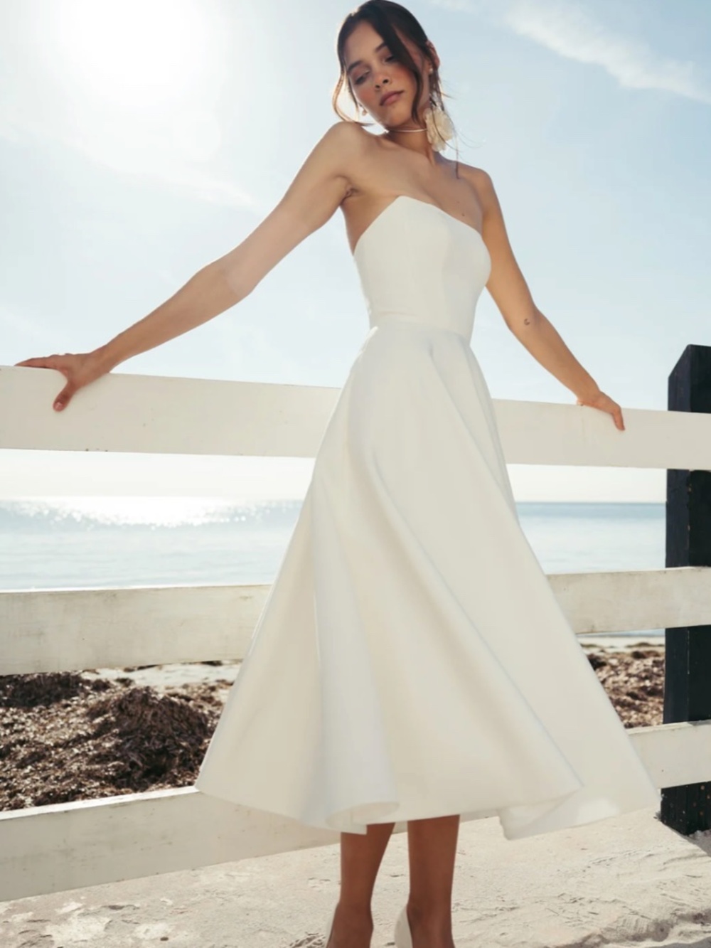 Jenny Yoo "Carrie" Dress (Size 4), Color Ivory
